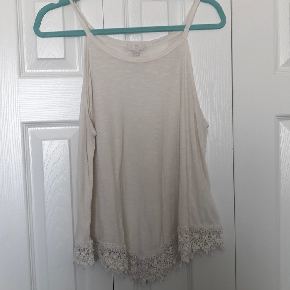 Cream sleeveless tank